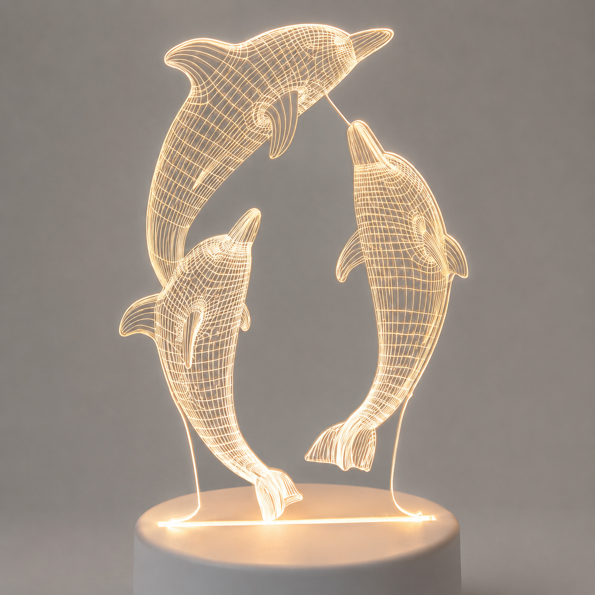 3D Dolphin Illusion Night Light – USB Powered 1