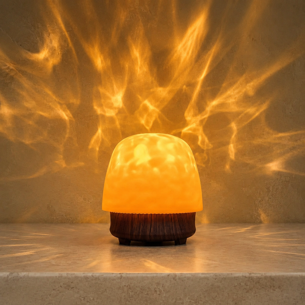Ambient Night Light | 16 Color Bluetooth Speaker And Timer, Plastic, Brown 0