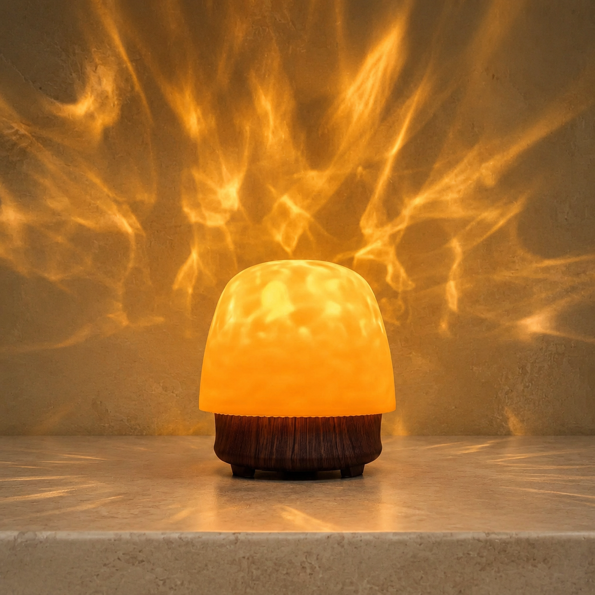 Ambient Night Light | 16 Color Bluetooth Speaker And Timer, Plastic, Brown 0