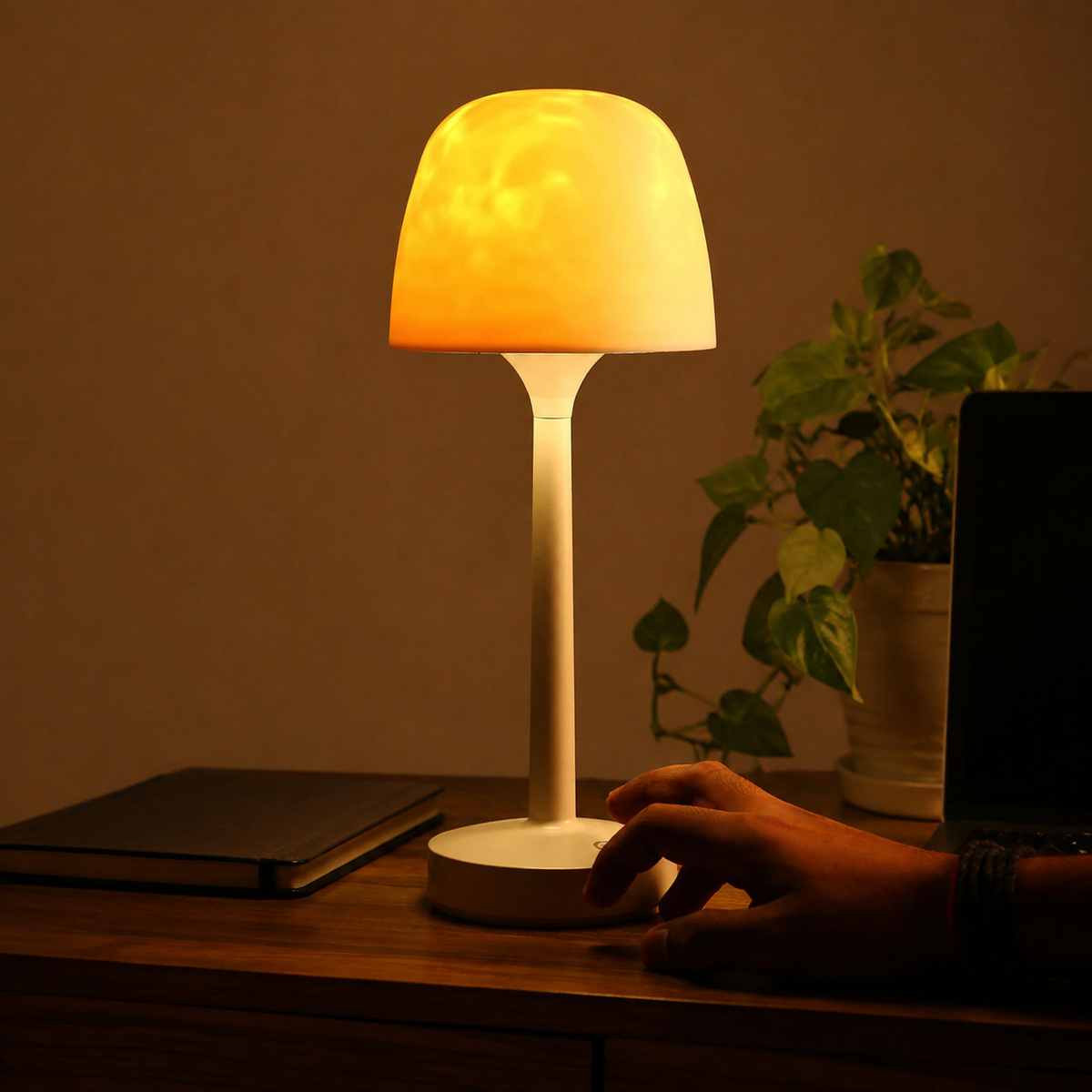 Ambient Night Light | 16 Color Bluetooth Speaker And Timer, Plastic, Brown 5