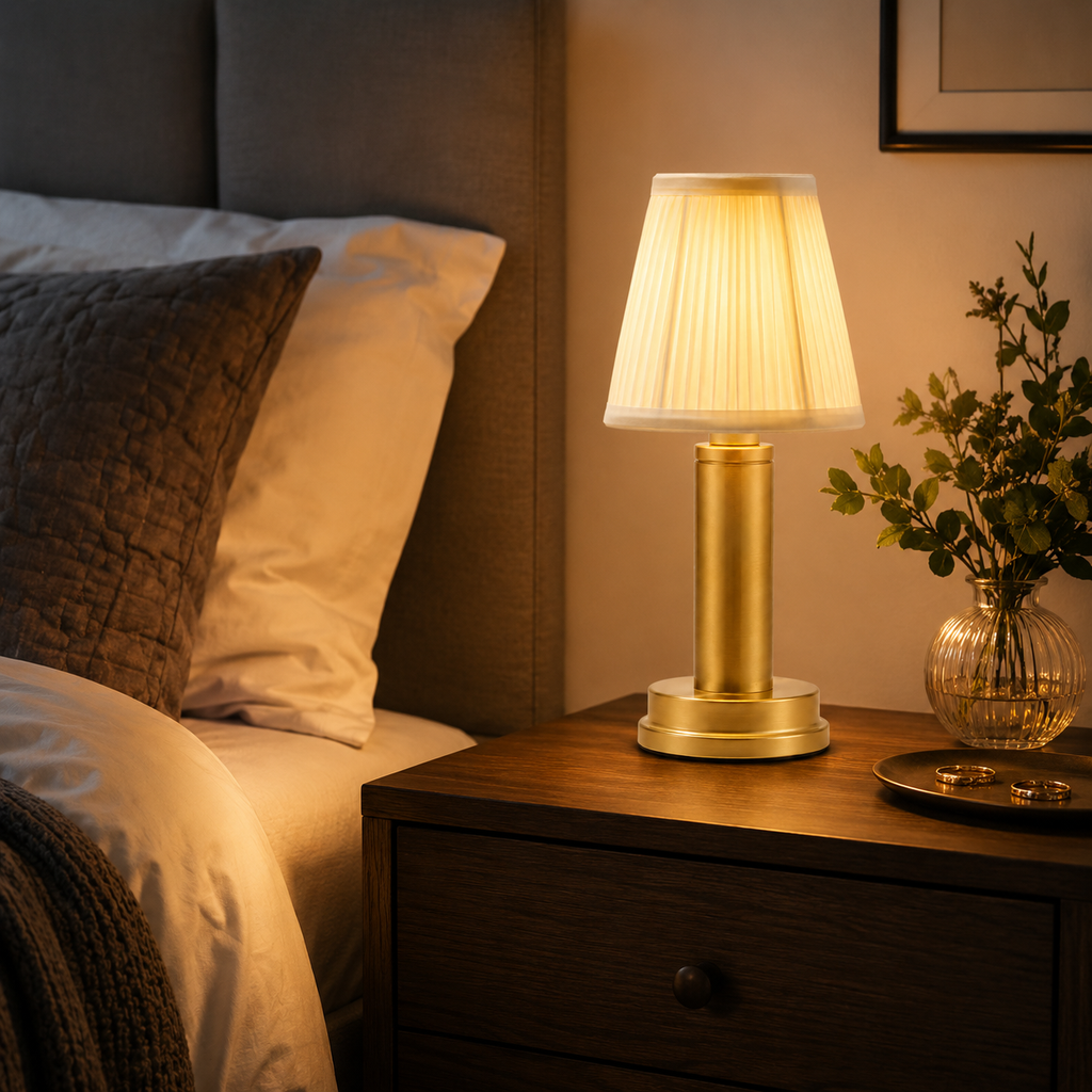 Bedside Table Lamp, Cordless Rechargeable Design, Aluminum Alloy And Fabric, Three Color Temperatures 3