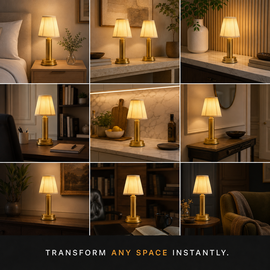 Bedside Table Lamp, Cordless Rechargeable Design, Aluminum Alloy And Fabric, Three Color Temperatures 7