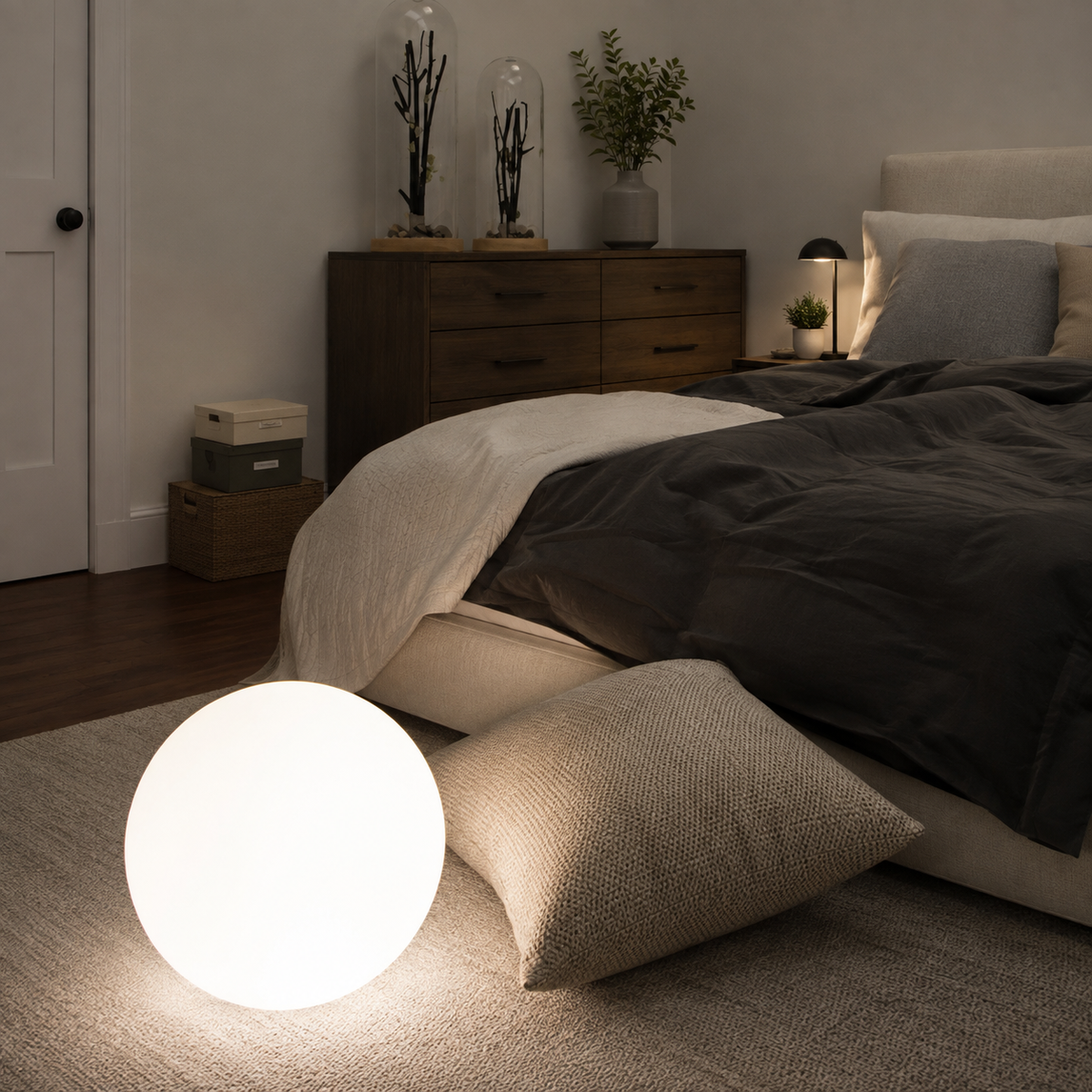 Floating Pool Lights, Rechargeable RGB LED With Remote Control, PVC, White 3