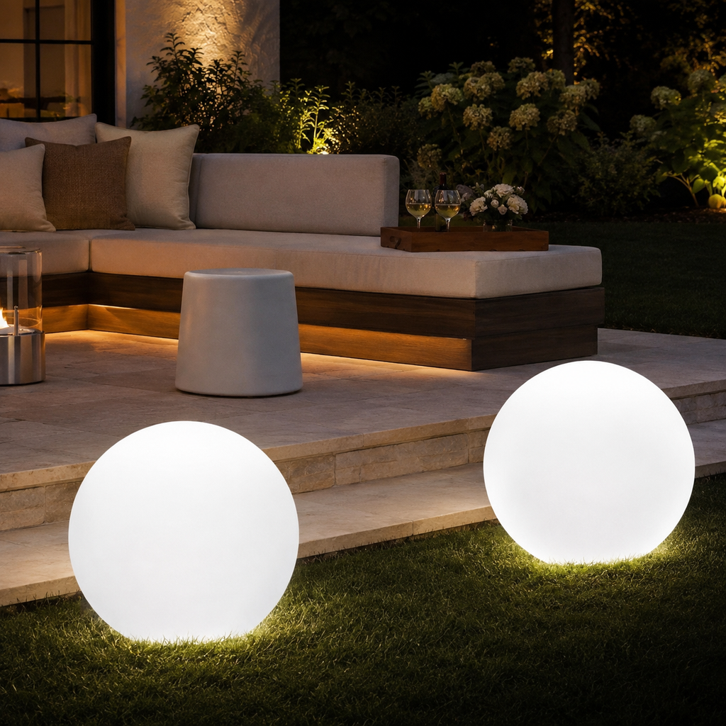 Floating Pool Lights, Rechargeable RGB LED With Remote Control, PVC, White 5