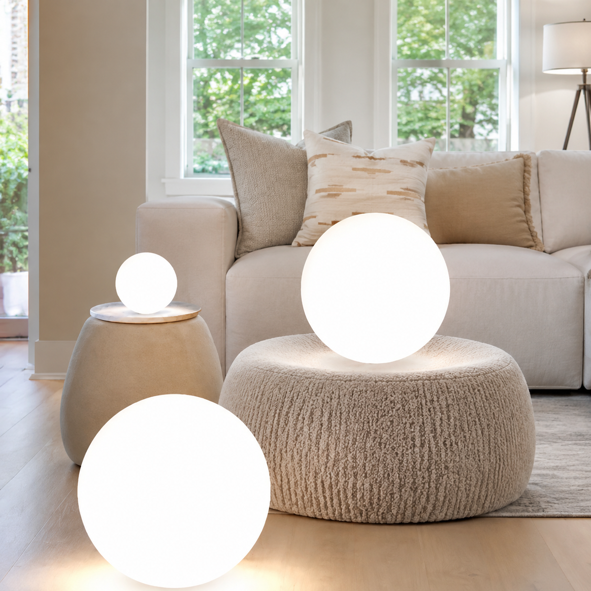Floating Pool Lights, Rechargeable RGB LED With Remote Control, PVC, White 6