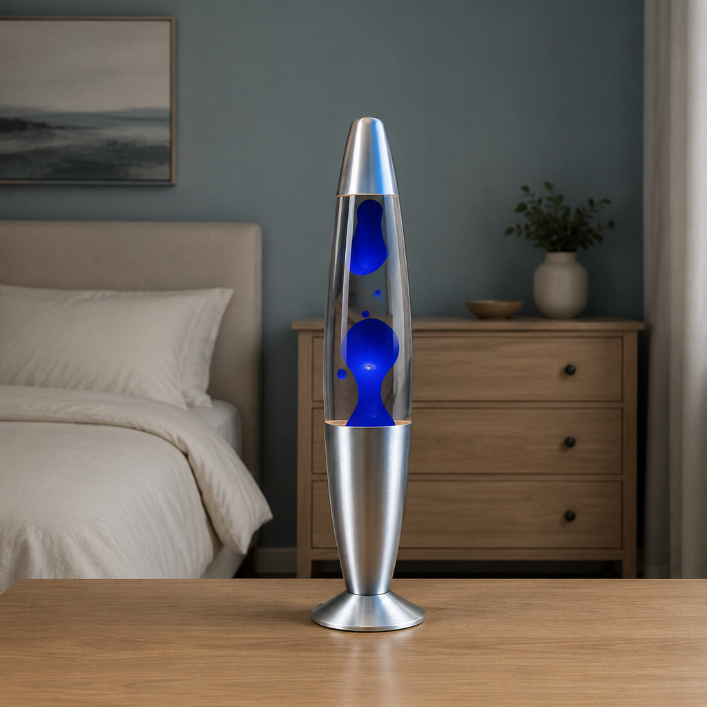 Lava Lamp | Color Changing Wax Motion Light, Glass And Aluminum, Red 3