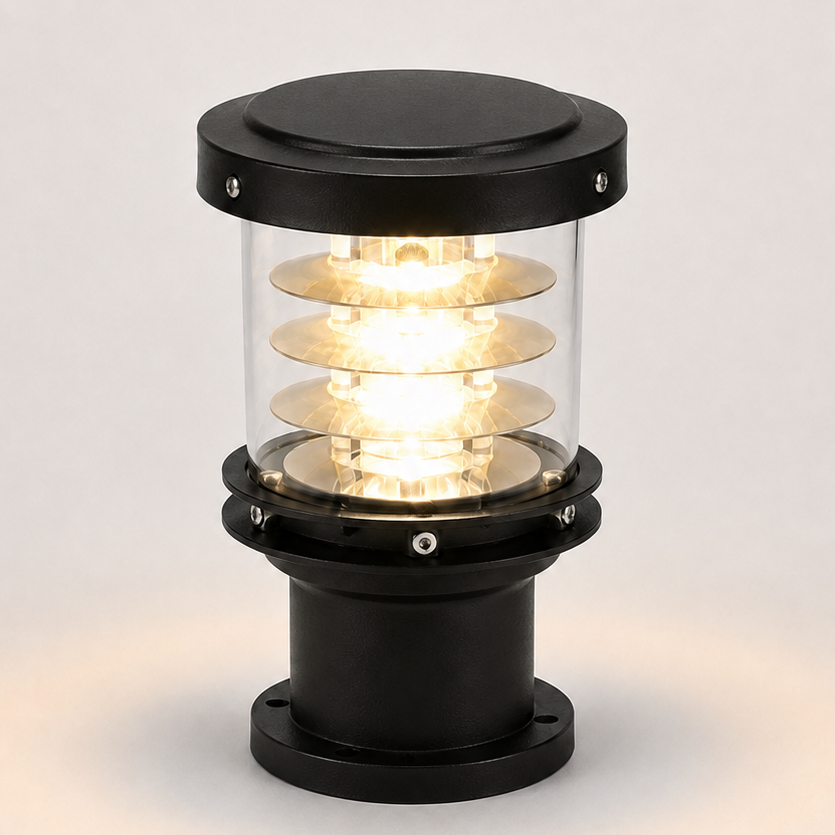 Outdoor Landscape Light, Tiered Cylinder Design, Die Cast Aluminum, Warm White 3000K 0