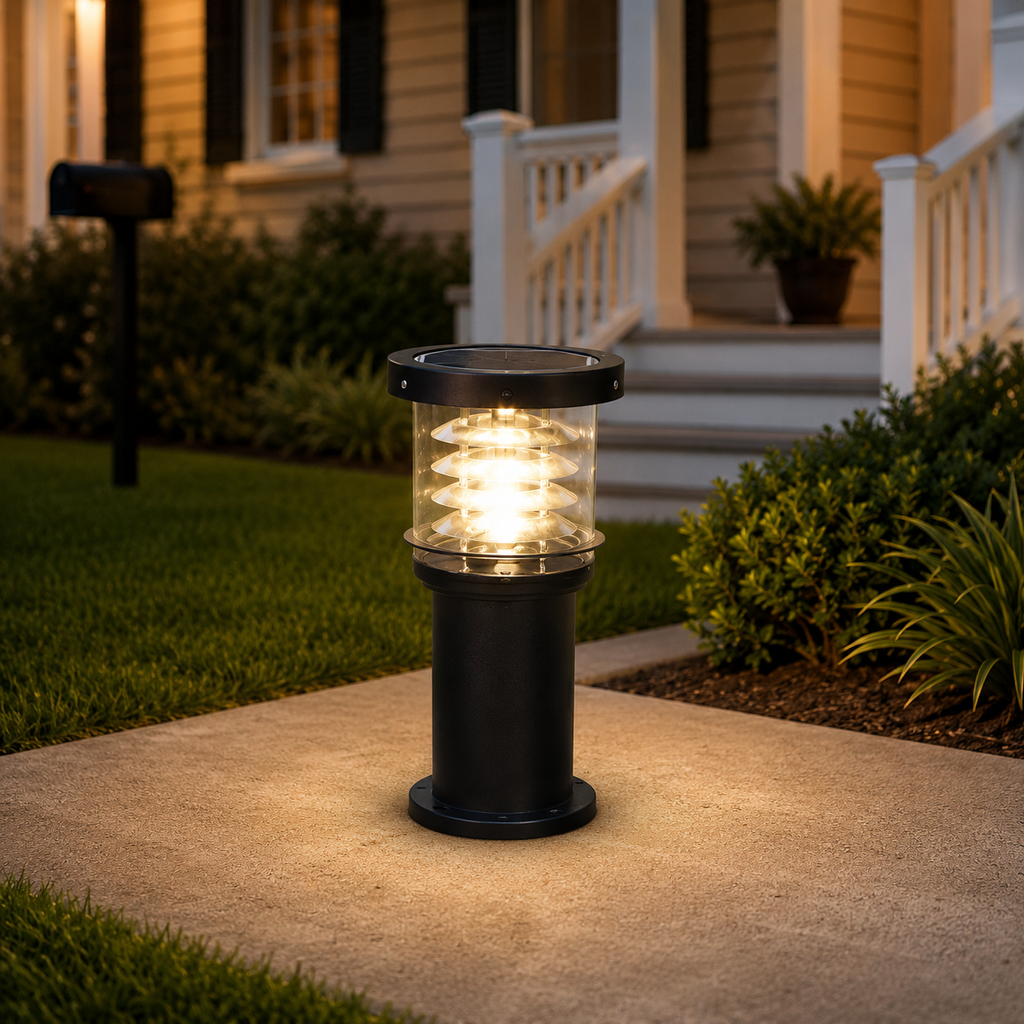 Outdoor Landscape Light, Tiered Cylinder Design, Die Cast Aluminum, Warm White 3000K 2