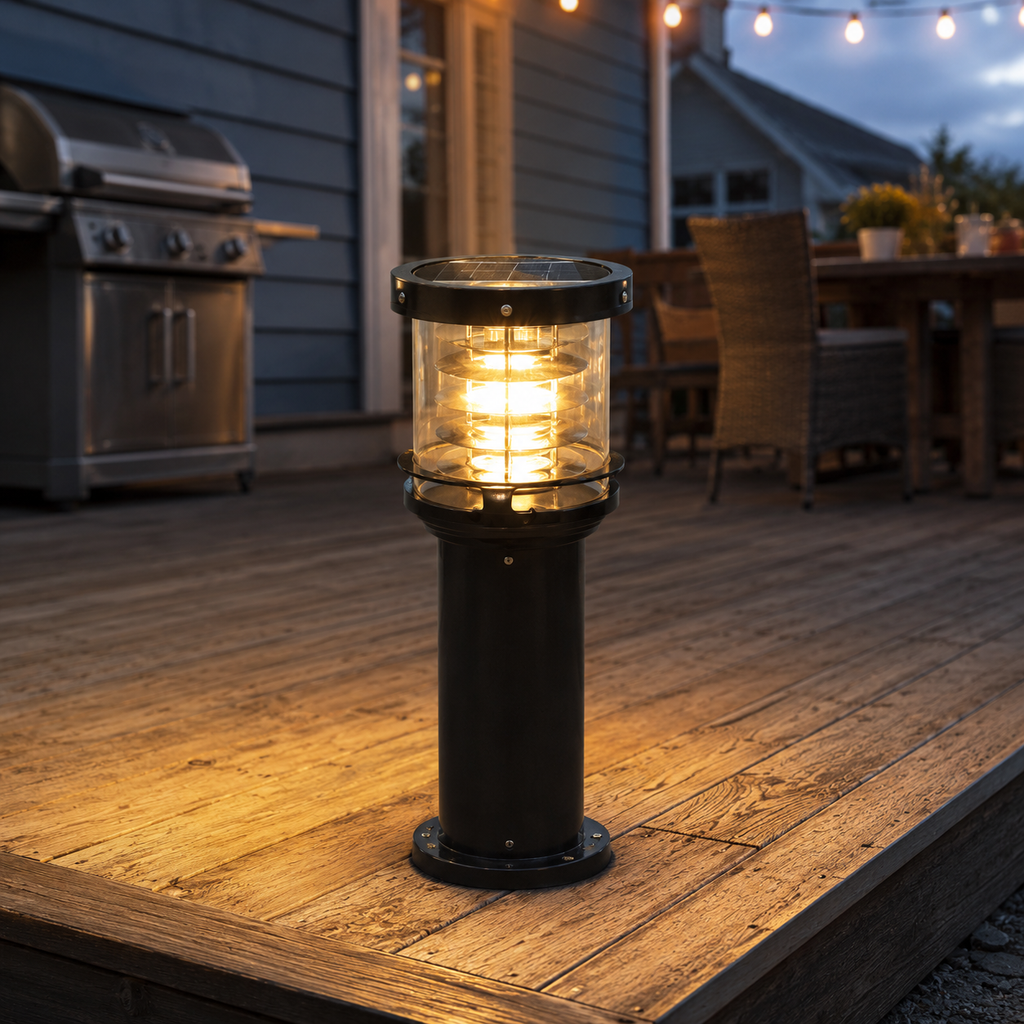 Outdoor Landscape Light, Tiered Cylinder Design, Die Cast Aluminum, Warm White 3000K 3