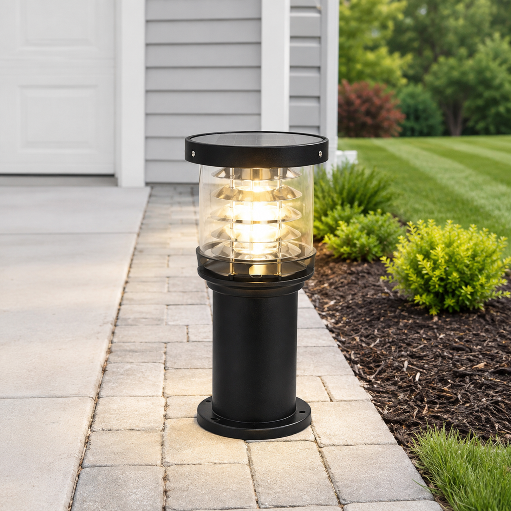 Outdoor Landscape Light, Tiered Cylinder Design, Die Cast Aluminum, Warm White 3000K 4