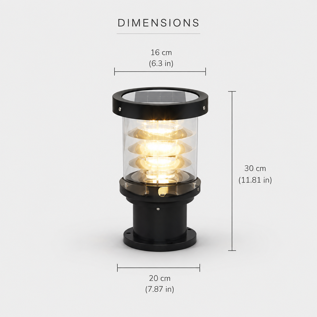 Outdoor Landscape Light, Tiered Cylinder Design, Die Cast Aluminum, Warm White 3000K 6