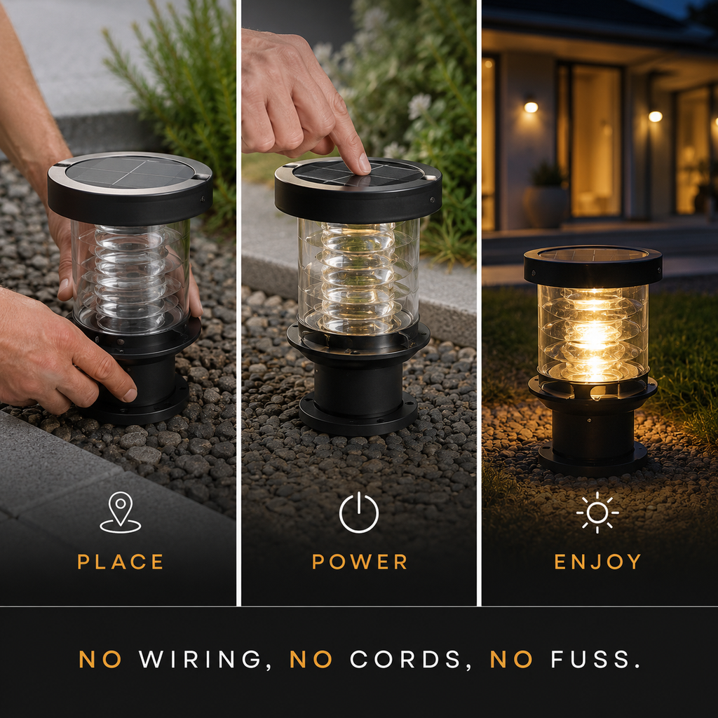 Outdoor Landscape Light, Tiered Cylinder Design, Die Cast Aluminum, Warm White 3000K 7