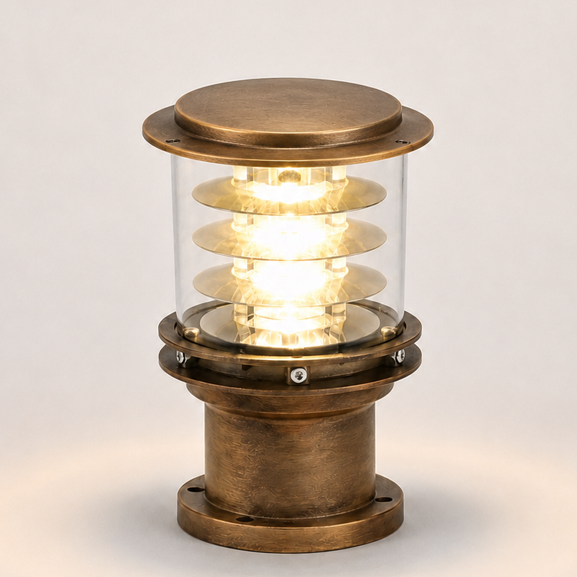 Outdoor Landscape Light, Tiered Cylinder Design, Die Cast Aluminum, Warm White 3000K 9