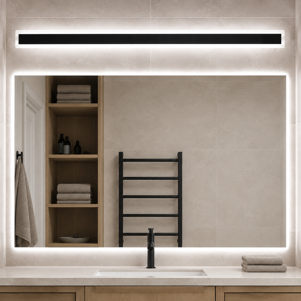 Outdoor Wall Light | Modern Linear LED Fixture, Aluminum And Acrylic, Black 3