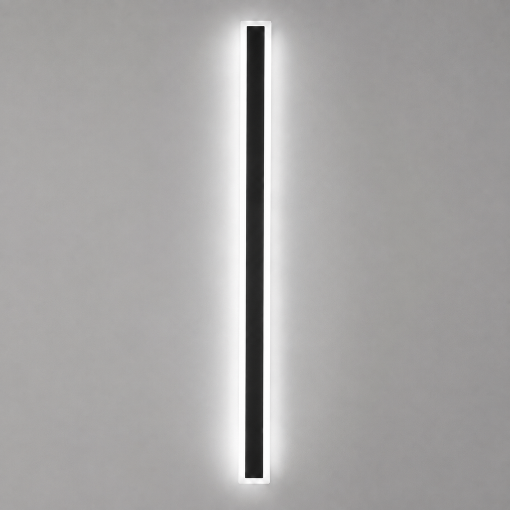 Outdoor Wall Sconce, Linear Vertical Design, Metal And Transparent Acrylic, LED Lighting 9