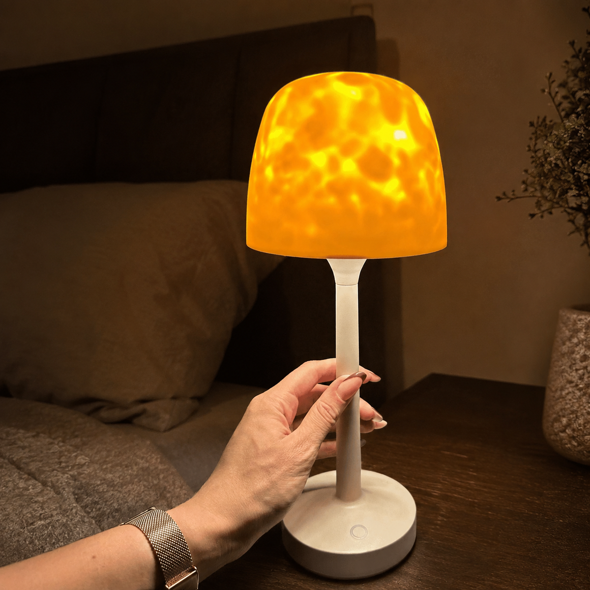 Portable Ambient Lamp | 16 Color Ripple Projection, Crystal Diffusion Dome, White 5