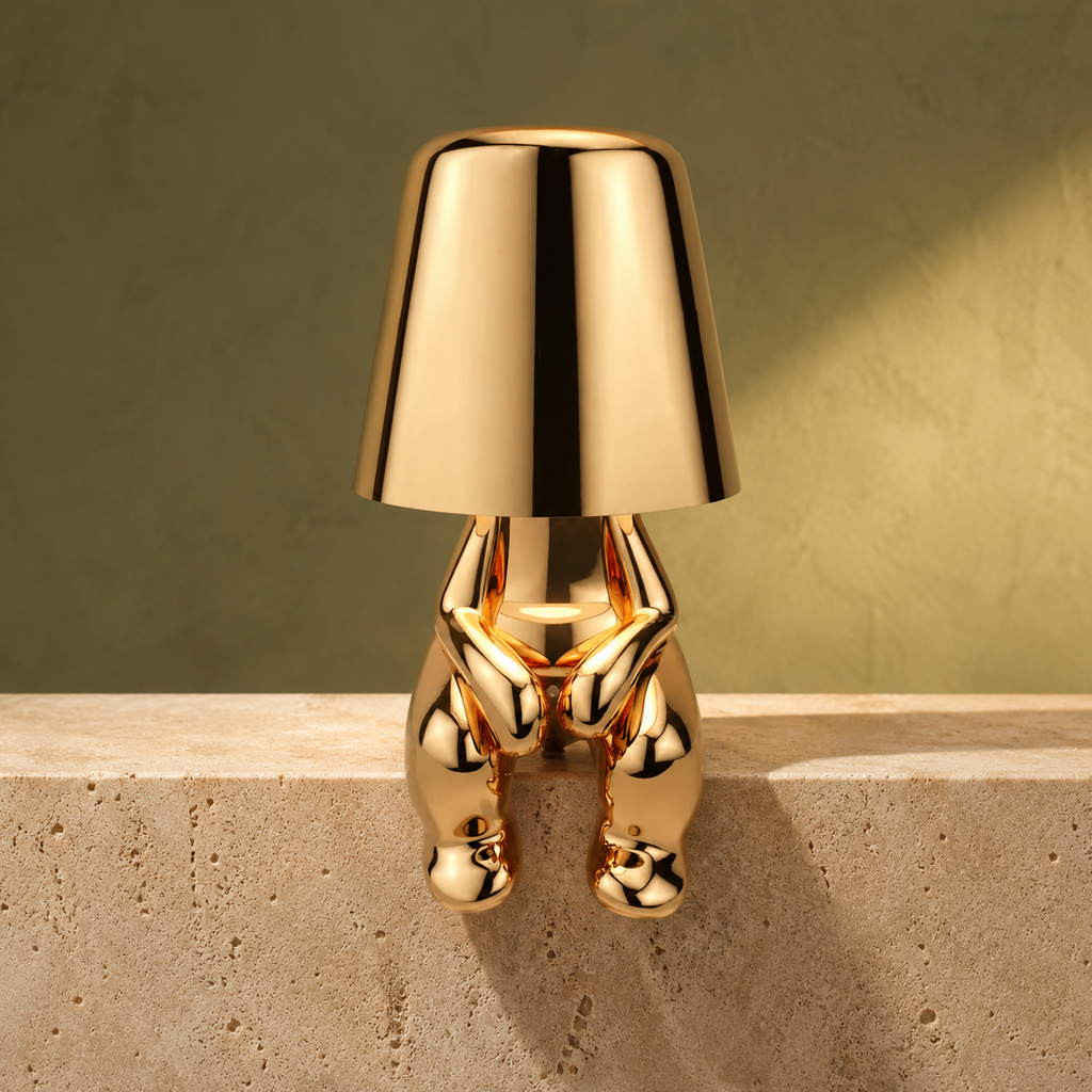 Sculptural Cordless Table Lamp | Five Thinker Styles, Touch Dimming, Polished Gold 1
