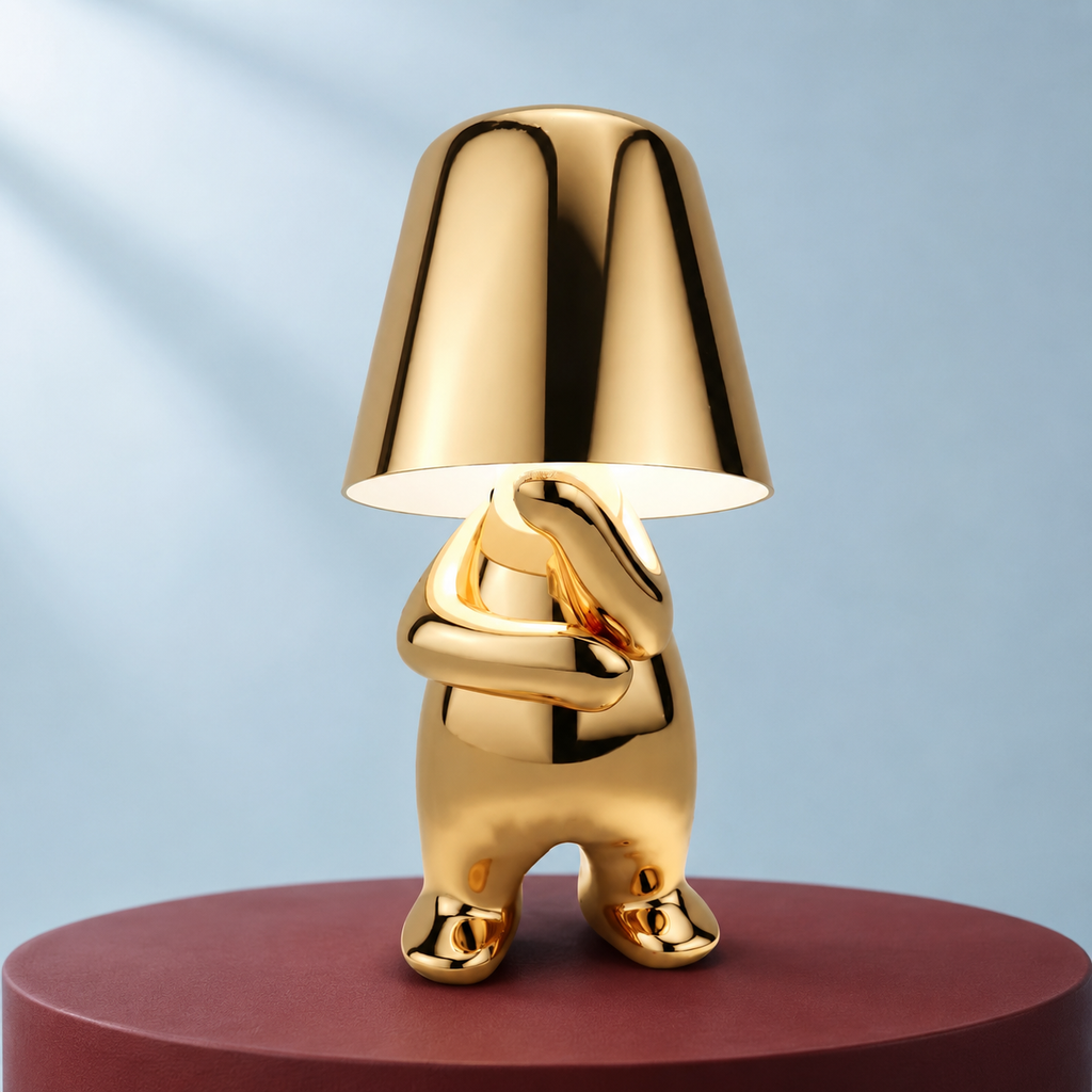 Sculptural Cordless Table Lamp | Five Thinker Styles, Touch Dimming, Polished Gold 2