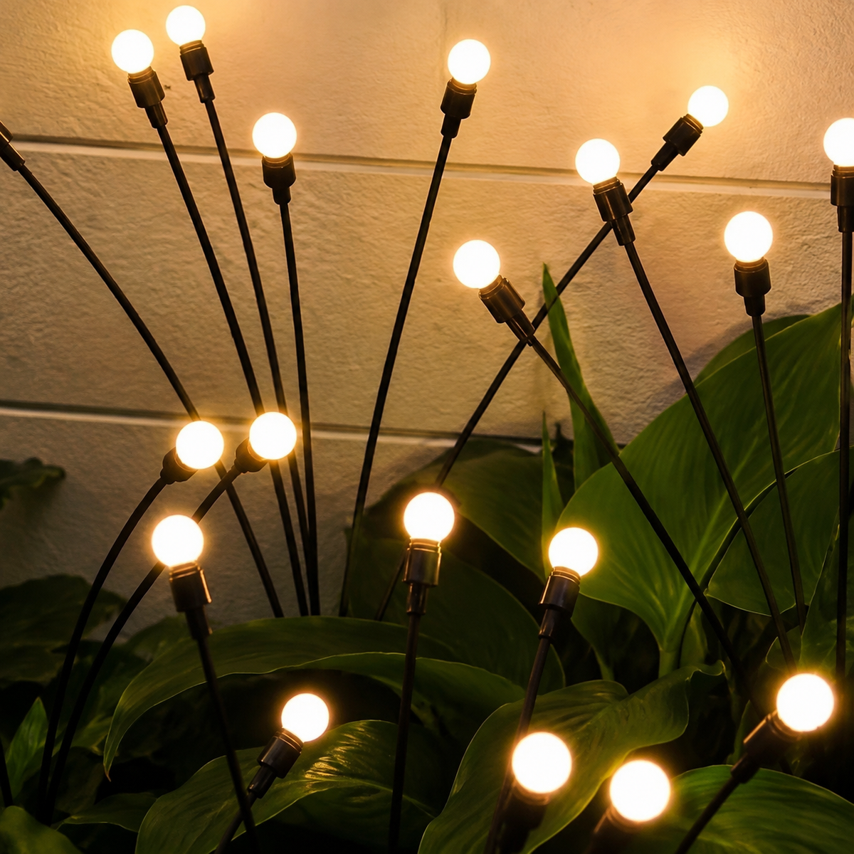 Solar Garden Light | Firefly Effect Outdoor LED Stake, Plastic, Warm White 6