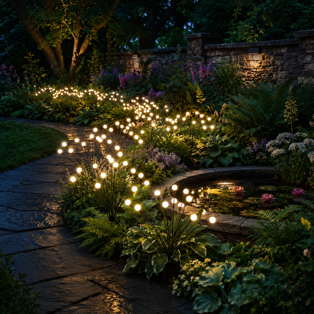 Solar Garden Lights, Swaying Firefly Design, Warm White LED, IP65 Waterproof 1