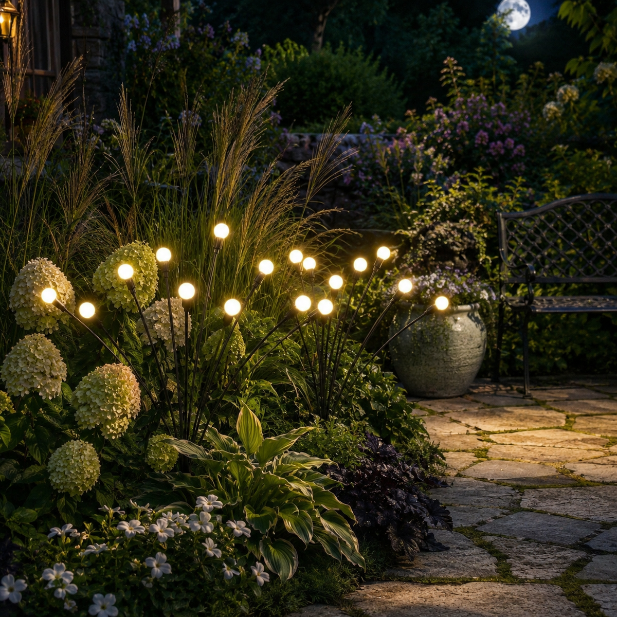 Solar Garden Lights, Swaying Firefly Design, Warm White LED, IP65 Waterproof 2