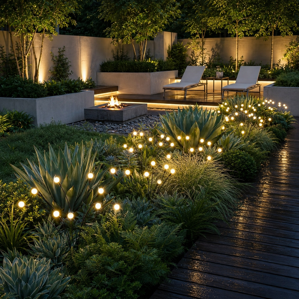 Solar Garden Lights, Swaying Firefly Design, Warm White LED, IP65 Waterproof 3