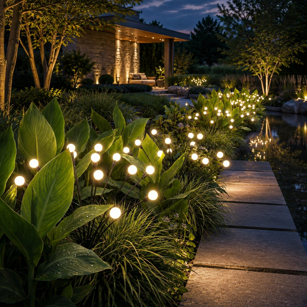 Solar Garden Lights, Swaying Firefly Design, Warm White LED, IP65 Waterproof 5