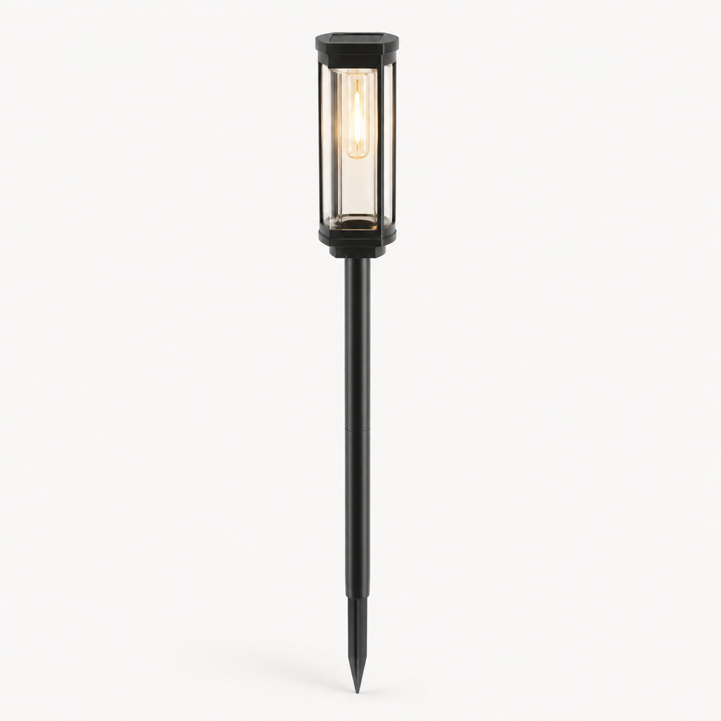 Solar Garden Pathway Light, Waterproof Wireless Outdoor Accent Lighting, Black Finish 0