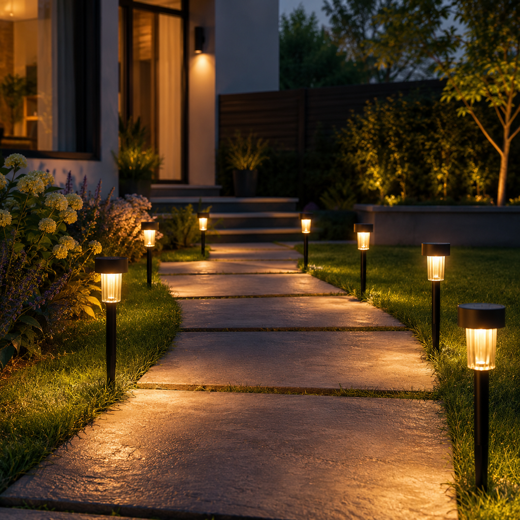 Solar Garden Stake Lights Set of 10 – Warm White Pathway Lighting 2
