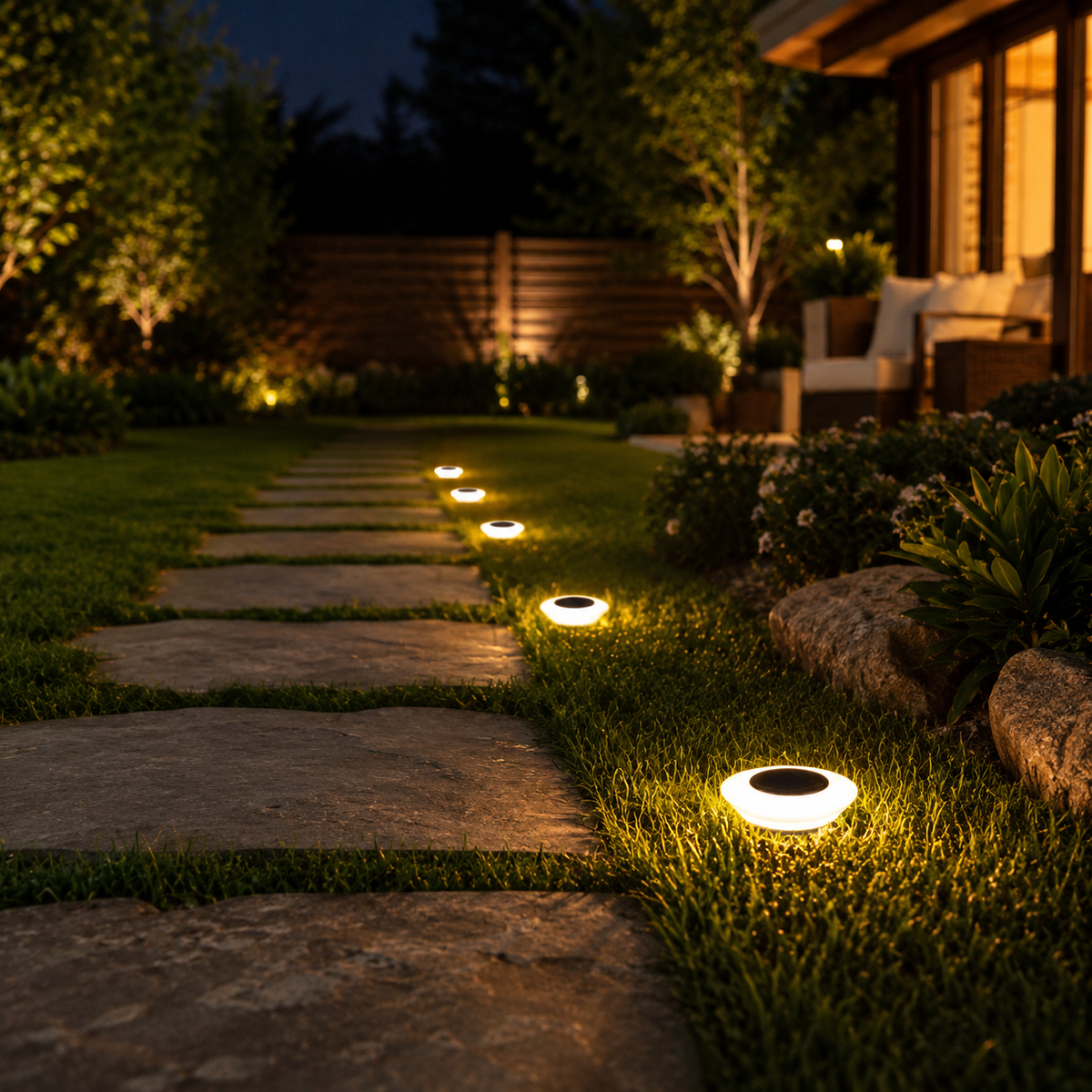 Solar Ground Light | 14 LED In Ground Pathway Lamp, ABS Plastic, White 0