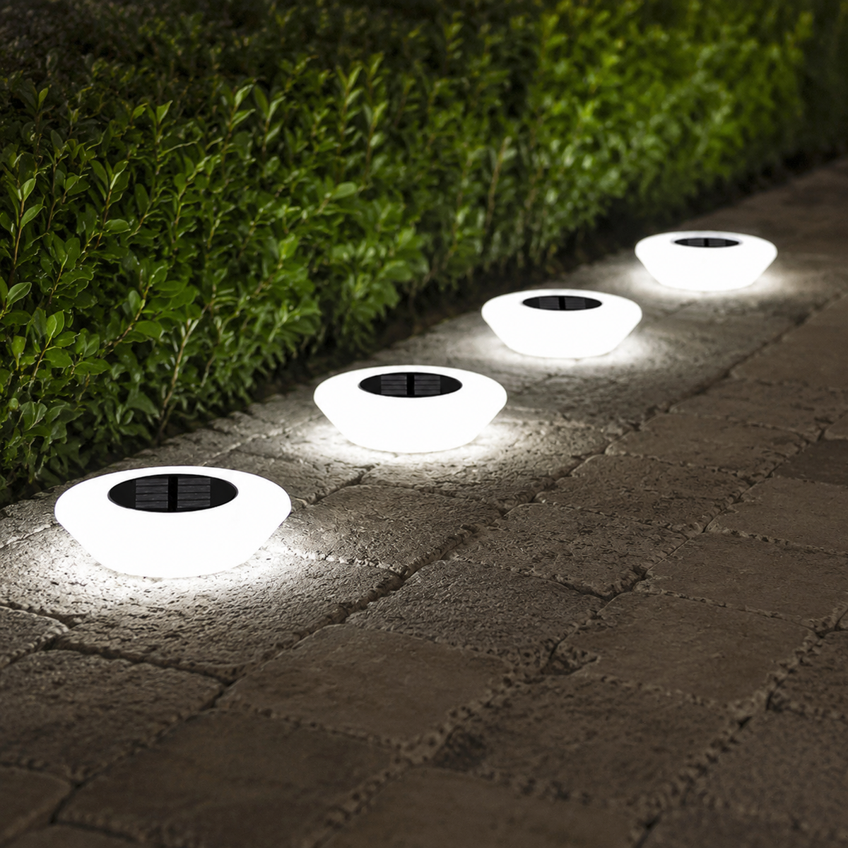 Solar Ground Light | 14 LED In Ground Pathway Lamp, ABS Plastic, White 1