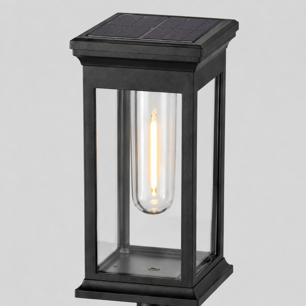 Solar Lantern Stake Lights Set of 4 – Filament Bulb Look, Warm White 1