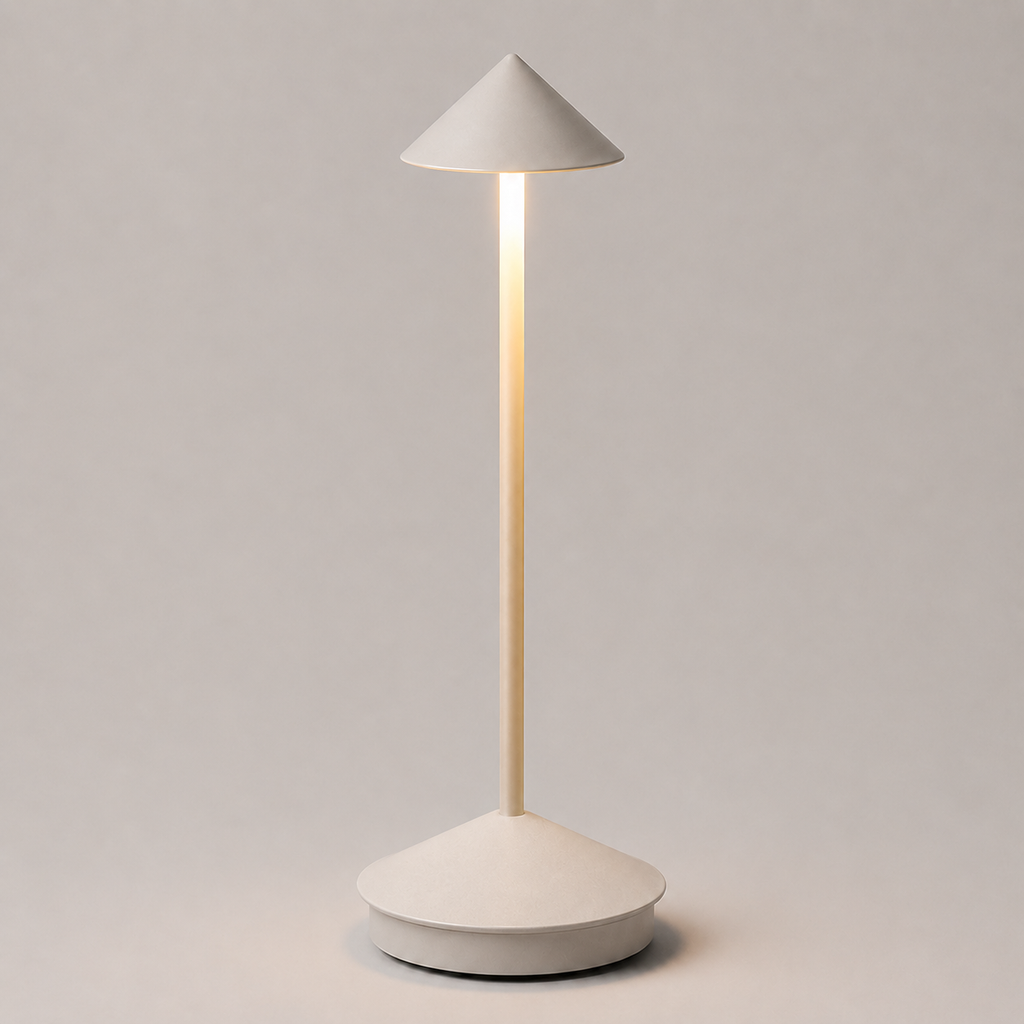 Table Lamp, Rechargeable Cordless Design, Aluminum and Polycarbonate, Warm White LED 10