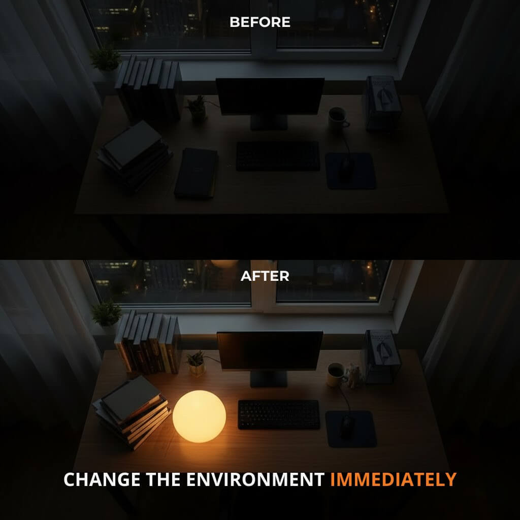 Table Lamp | 16 Color Rechargeable Globe Light, Polyethylene And ABS, White 4