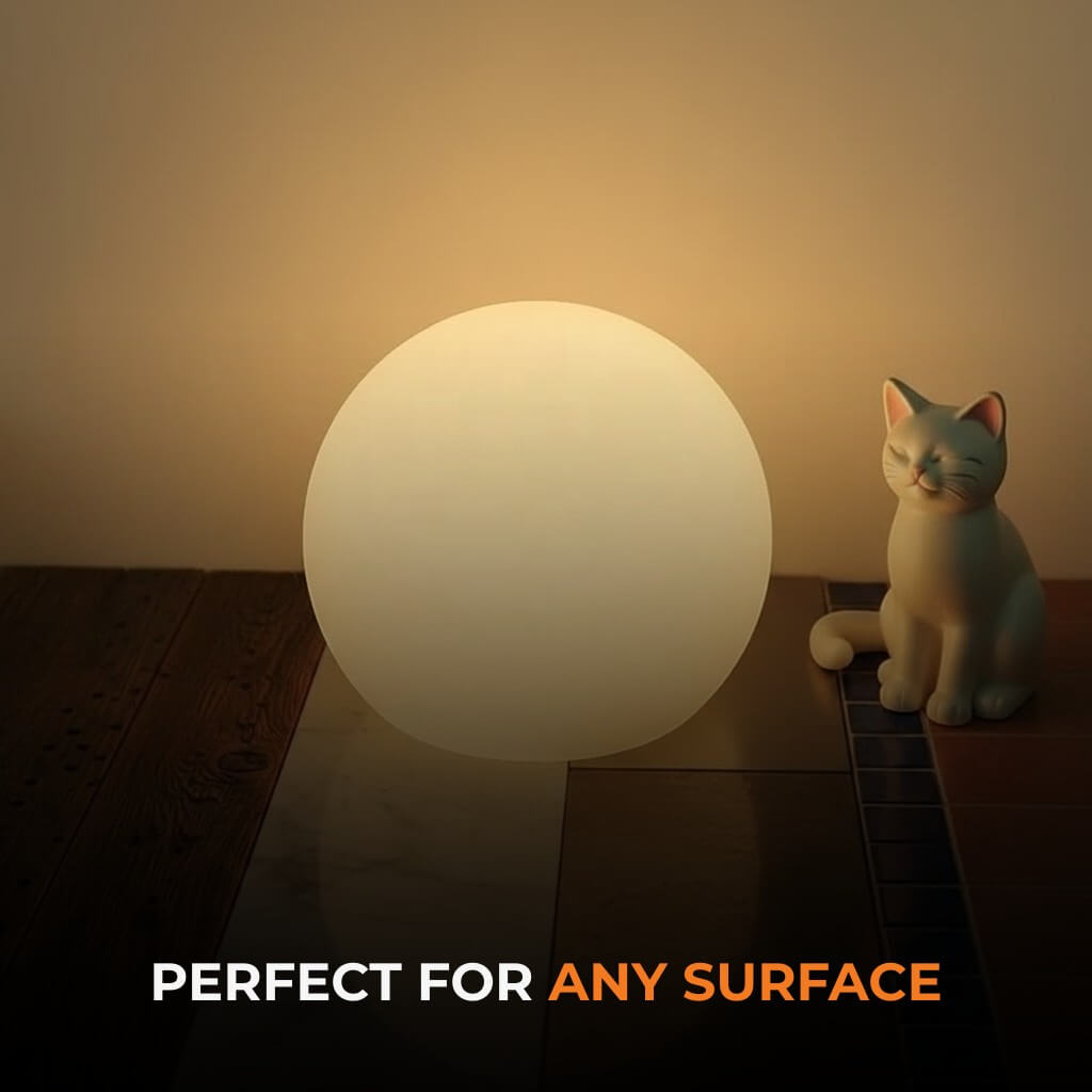 Table Lamp | 16 Color Rechargeable Globe Light, Polyethylene And ABS, White 5