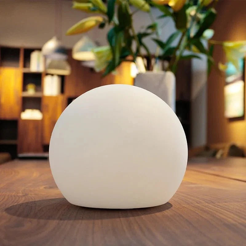 Table Lamp | 16 Color Rechargeable Globe Light, Polyethylene And ABS, White 7