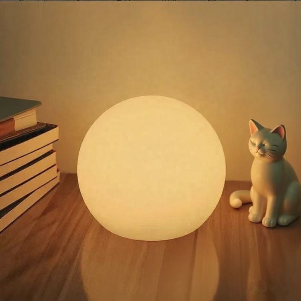 Table Lamp | Cordless 16 Color LED Moon Light With Remote, PVC, White 1