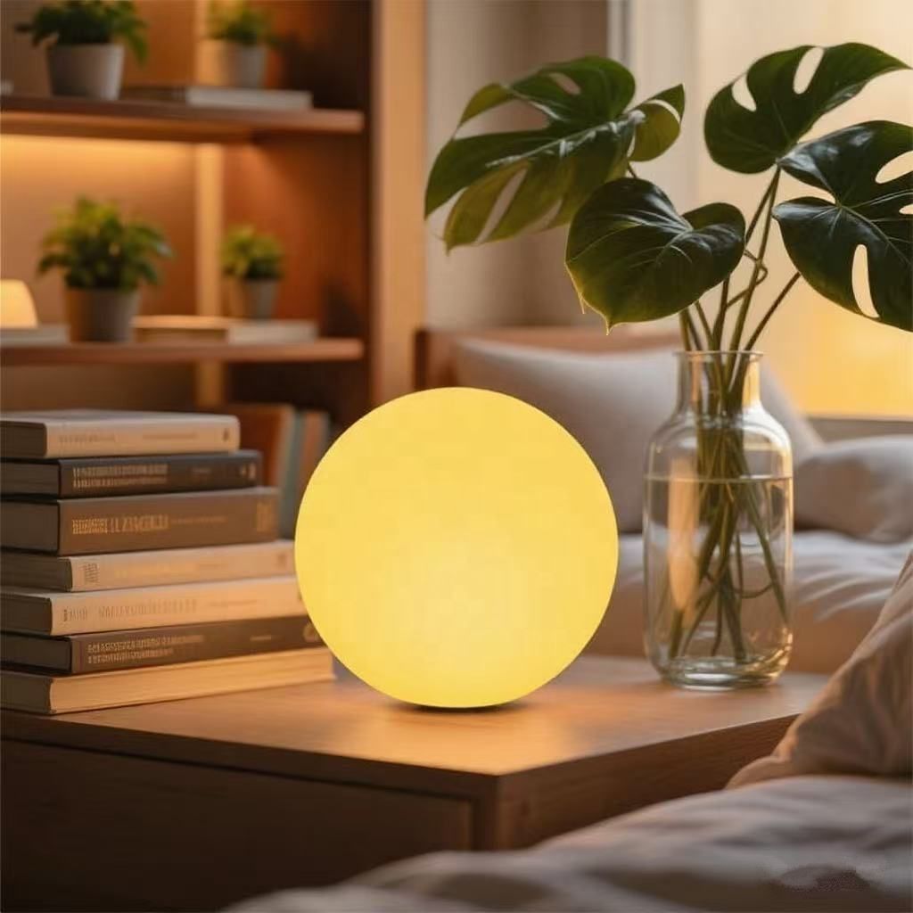 Table Lamp | Cordless 16 Color LED Moon Light With Remote, PVC, White 2