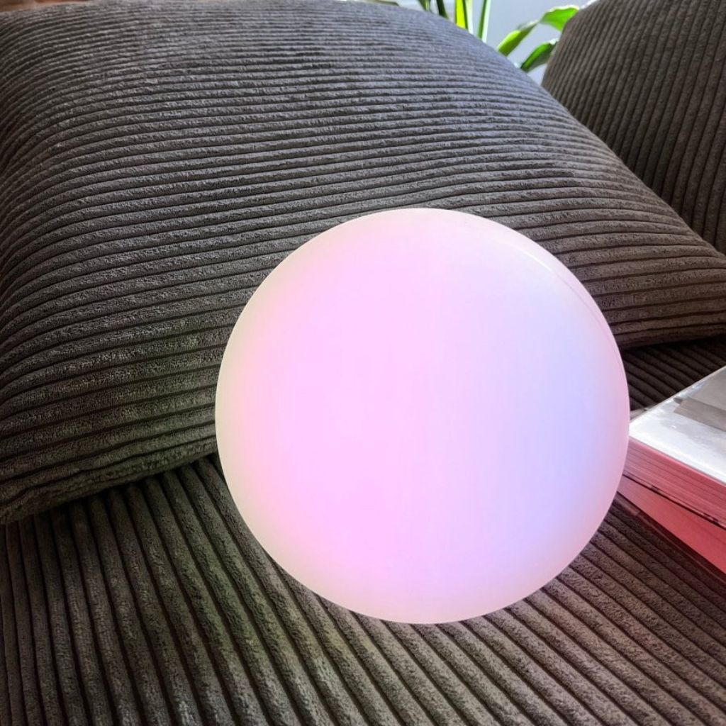 Table Lamp | Cordless 16 Color LED Moon Light With Remote, PVC, White 6