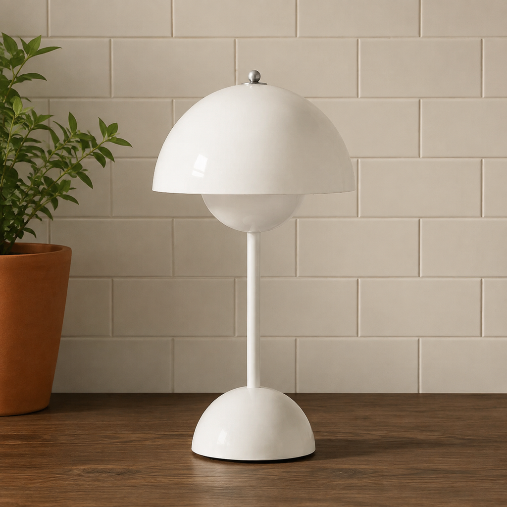 Table Lamp | Dome Shade With Three Brightness Levels, Metal, Gray 9