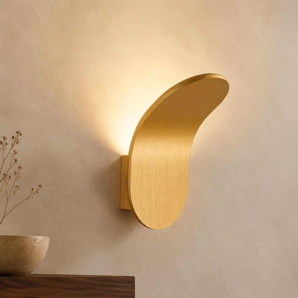 Wall Sconce | Curved Nordic LED Design, Iron, Champagne Finish 11