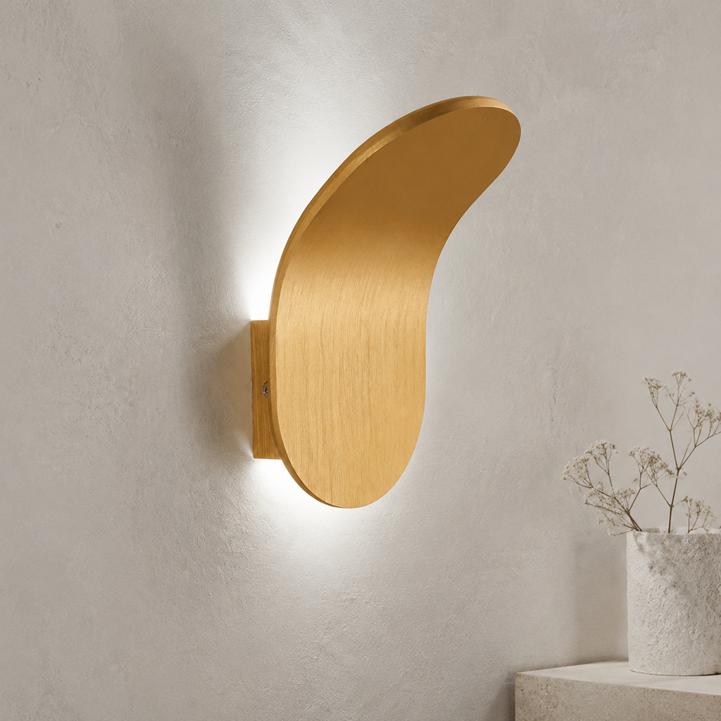 Wall Sconce | Curved Nordic LED Design, Iron, Champagne Finish 12