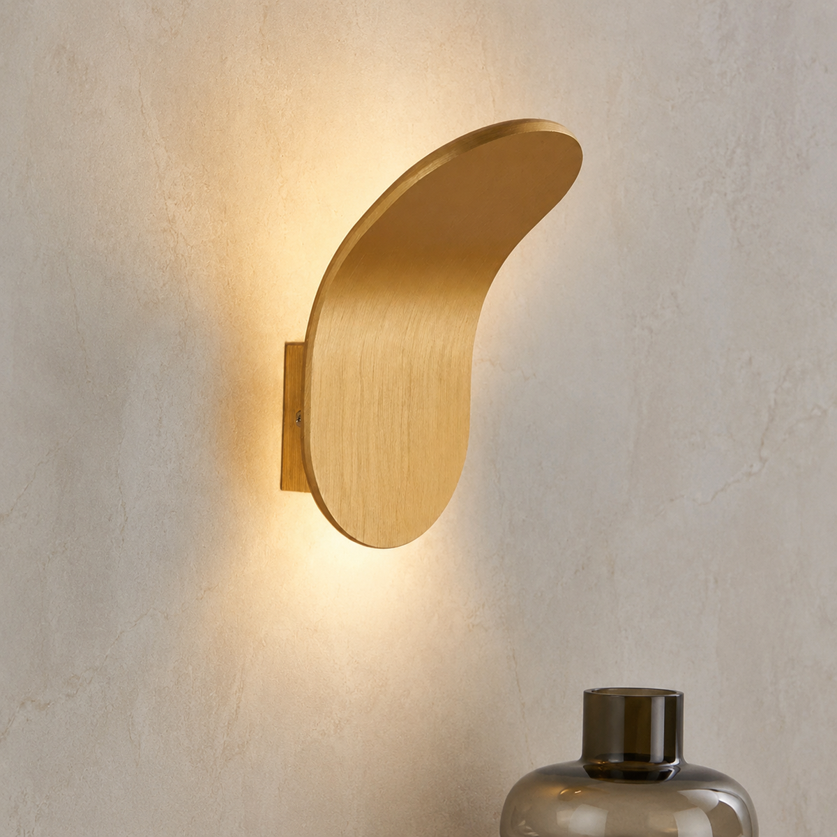 Wall Sconce | Curved Nordic LED Design, Iron, Champagne Finish 2