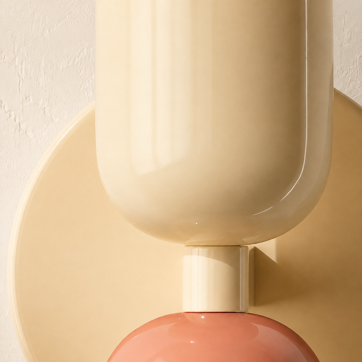 Wall Sconce | Double Scandinavian Color Block Light, Metal And Iron, Beige And Pink 6