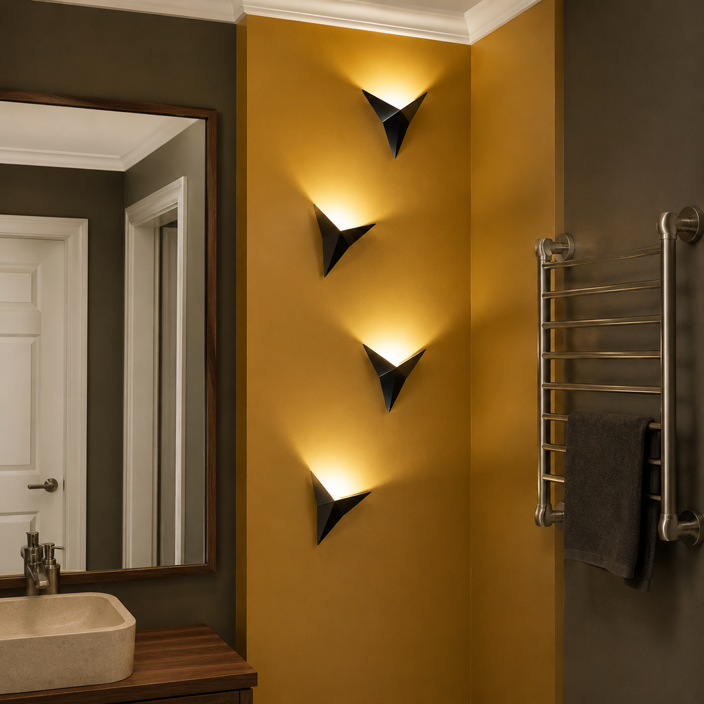 Wall Sconce | Geometric Star LED Accent Light, Aluminum, Black Finish 2