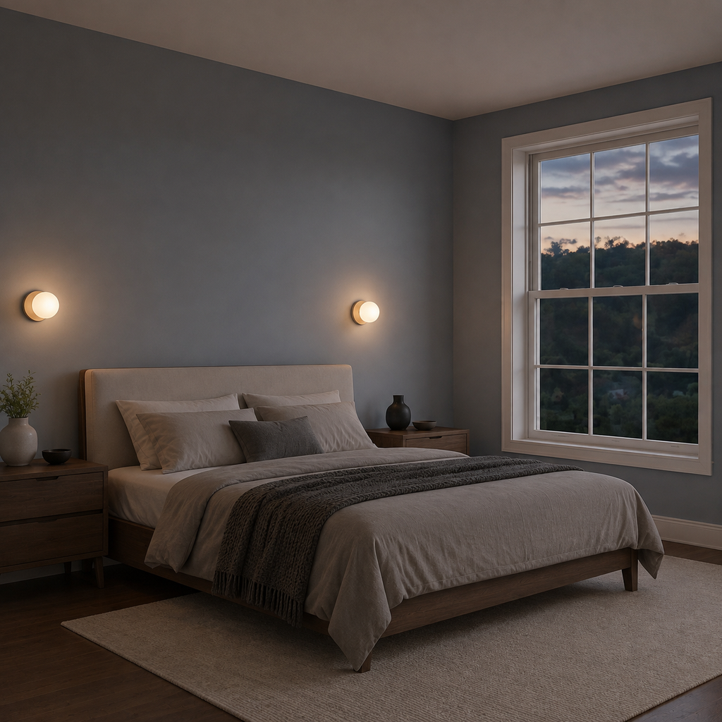 Wall Sconce | Nordic Glass Globe LED Light, Iron And Glass, Beige Finish 5