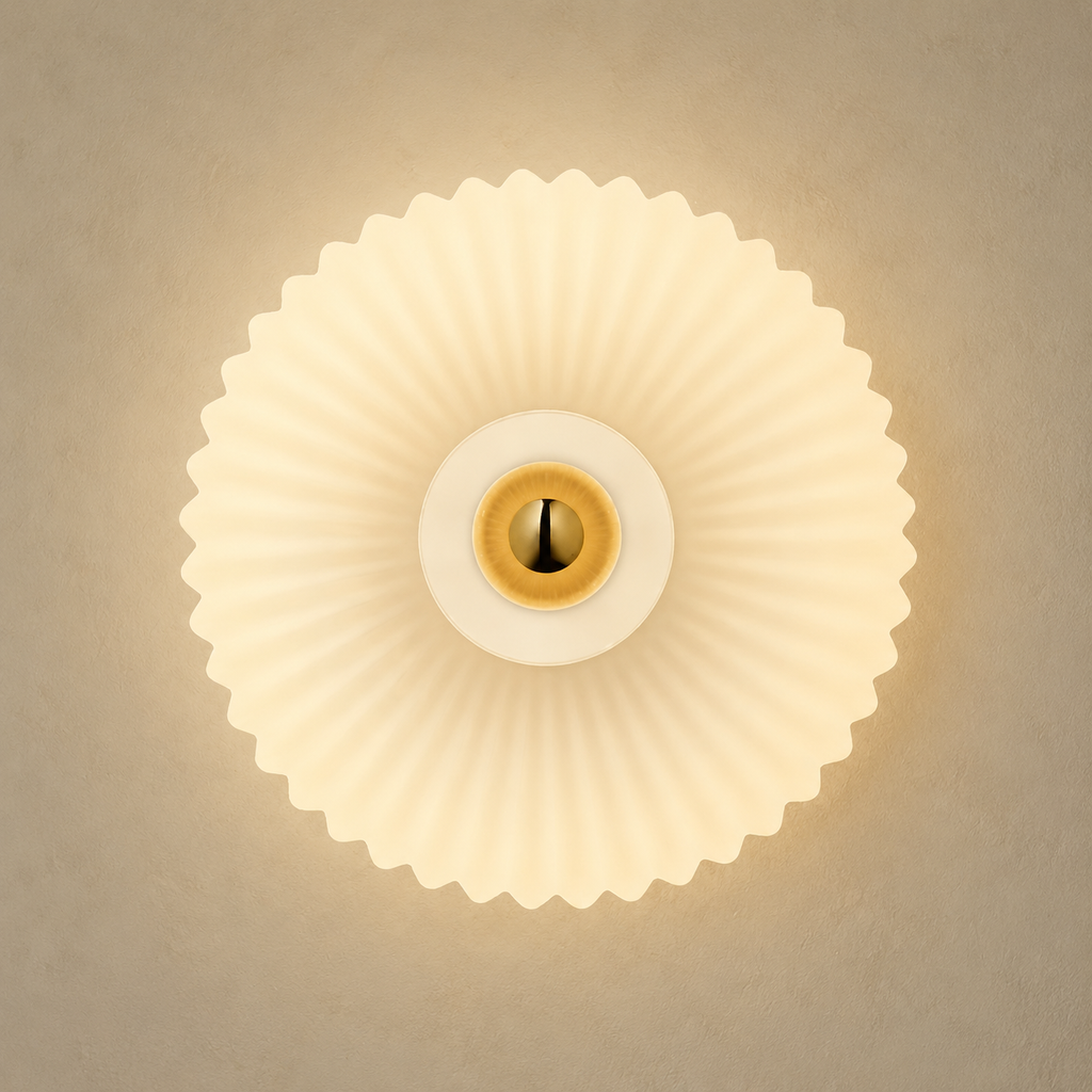 Wall Sconce | Retro Ribbed Glass LED Light, Stone Finish, Smoke Gray 7